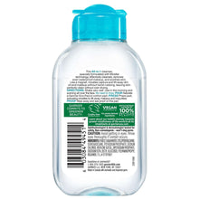 Micellar cleansing water bottle back label with barcode and ingredients panel