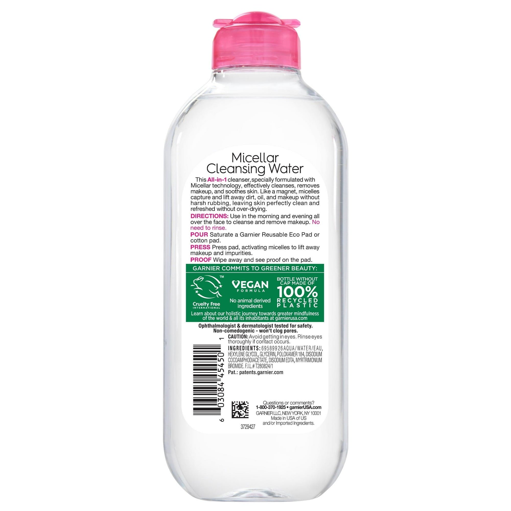 Garnier SkinActive Micellar Cleansing Water All in 1 Makeup Remover, Face Cleanser