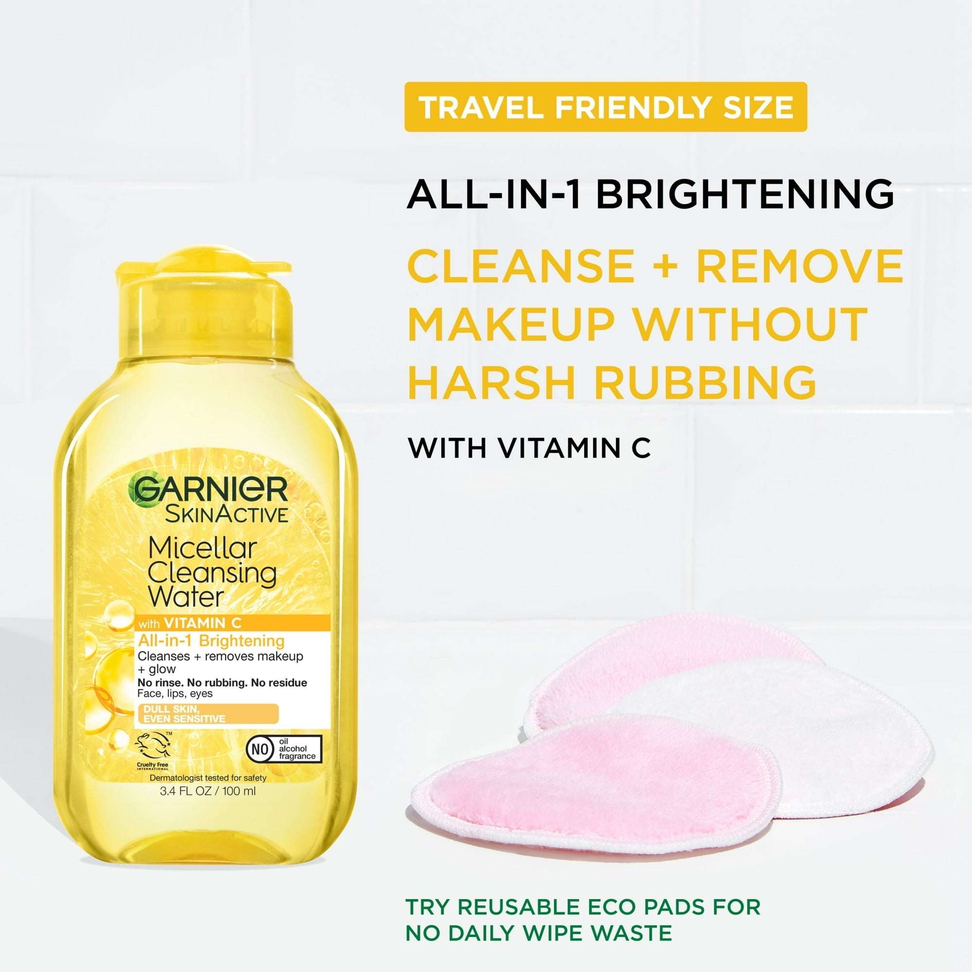 Garnier SkinActive Micellar Cleansing Water All in 1 Vitamin C Makeup Remover, Face Cleanser