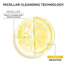 Micellar cleansing technology diagram with lemon slice and micelles illustration