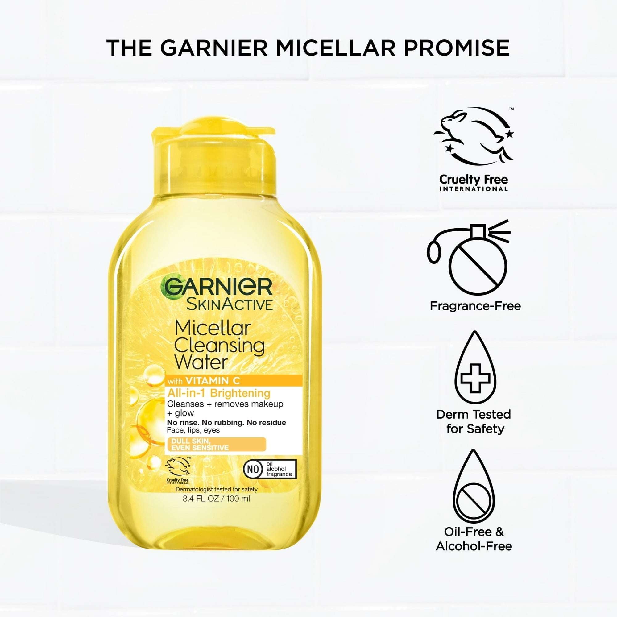 Garnier SkinActive Micellar Cleansing Water All in 1 Vitamin C Makeup Remover, Face Cleanser