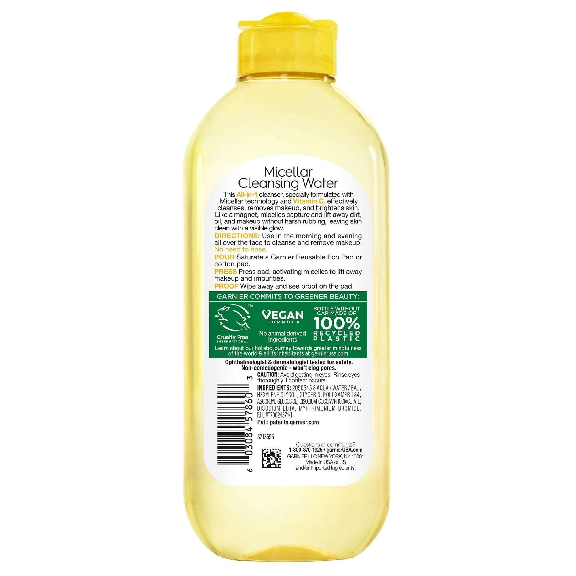 Garnier SkinActive Micellar Cleansing Water All in 1 Vitamin C Makeup Remover, Face Cleanser