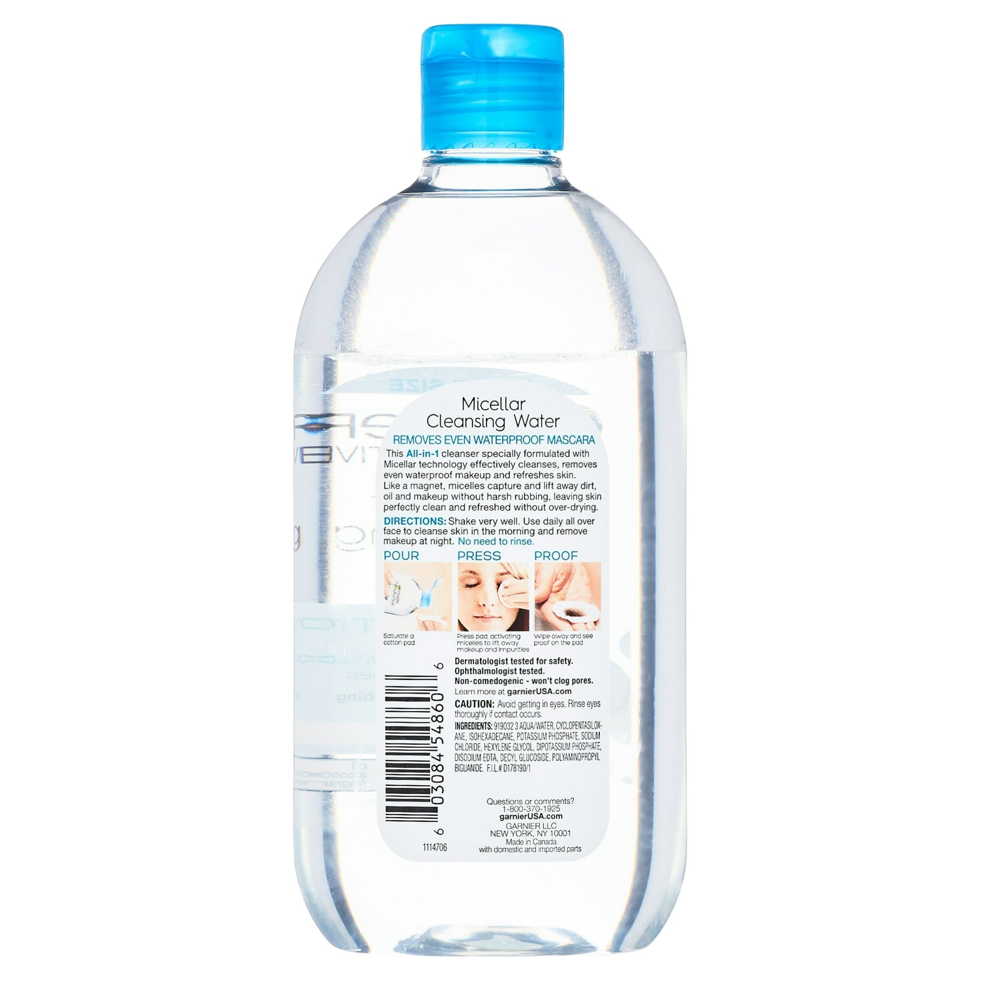 Garnier SkinActive Micellar Cleansing Water All in 1 Waterproof Makeup Remover, Face Cleanser
