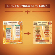 Honey Treasures shampoo and conditioner package showing new formula and new look