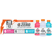 Gatorade Zero variety pack with Berry, Glacier Cherry, and Glacier Freeze bottles