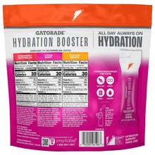 Gatorade Hydration Booster variety pack back panel with nutrition facts