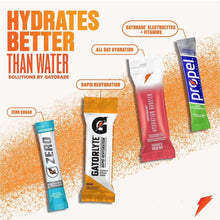 Gatorade Hydration Booster stick packets displayed with energizing hydration marketing.