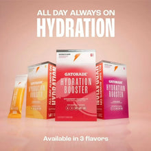 Hydration booster boxes and stick packs for all-day hydration, available in three flavors.