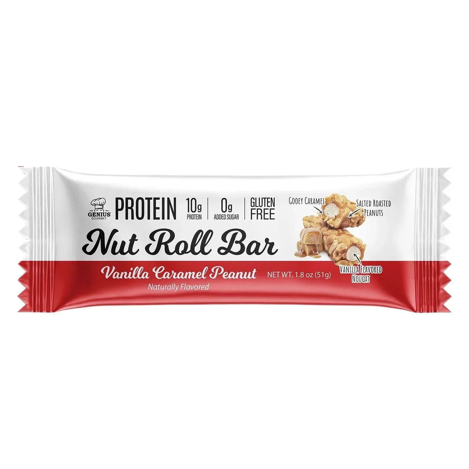 Genius Gourmet Protein Bar, Rolled Nut Bar, 30 Count