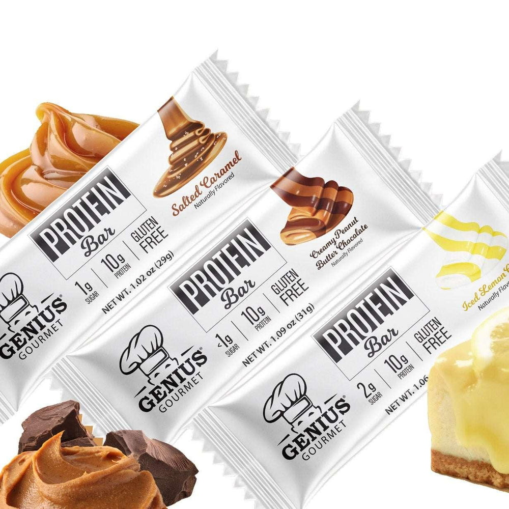 Genius Gourmet Protein Bar, Variety Pack, 30 Count - USA MEGA SHOP