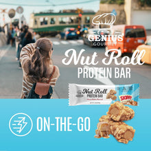 Nut Roll protein bar, peanut butter flavored, gluten-free with 11g protein on pack