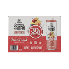 Sparkling protein drink 12-pack carton, Fruit Punch, 12 fl oz cans