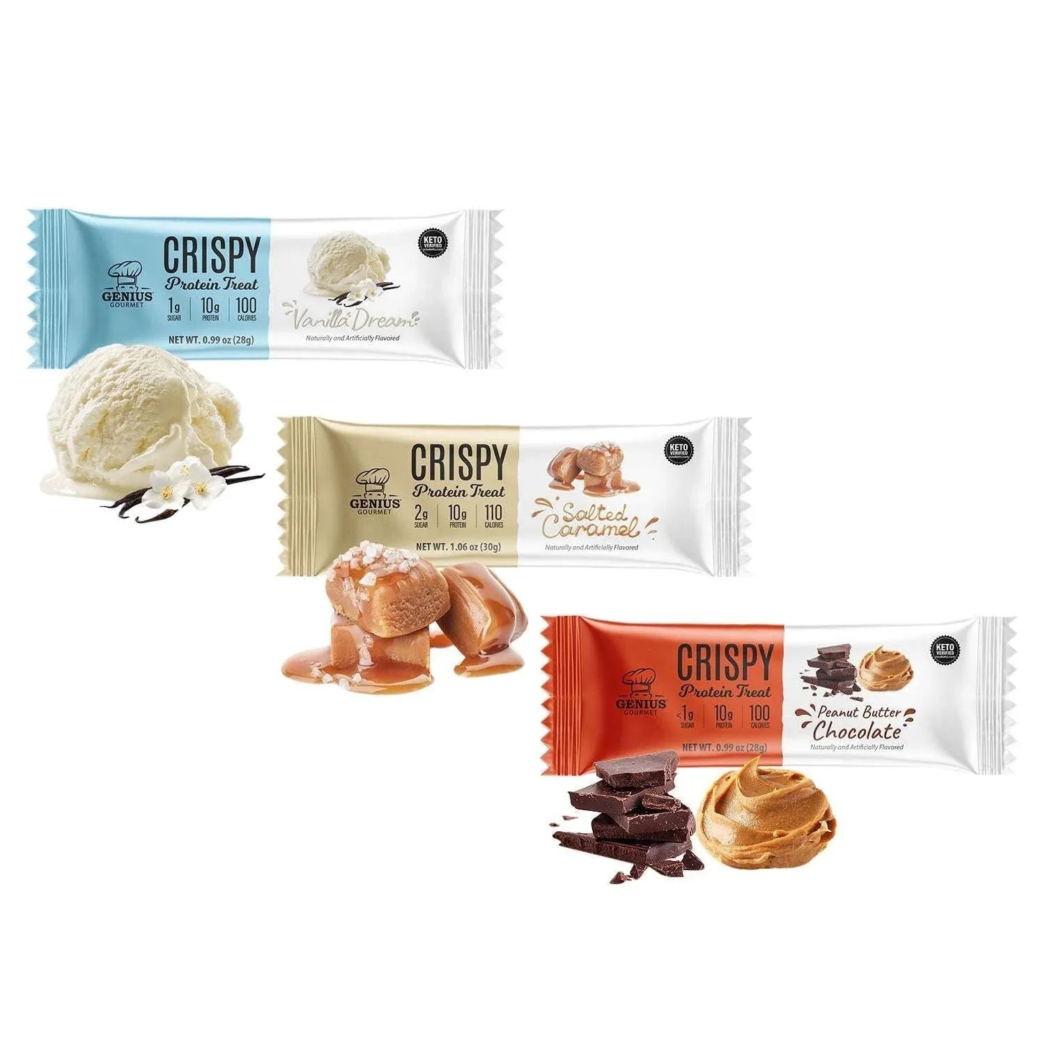 Genius Gourmet Variety Crispy Protein Bar Treat, 30-count - USA MEGA SHOP