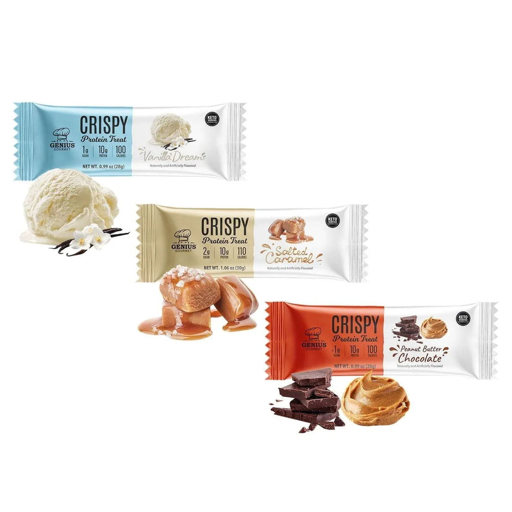 Genius Gourmet Variety Crispy Protein Bar Treat, 30-count - USA MEGA SHOP