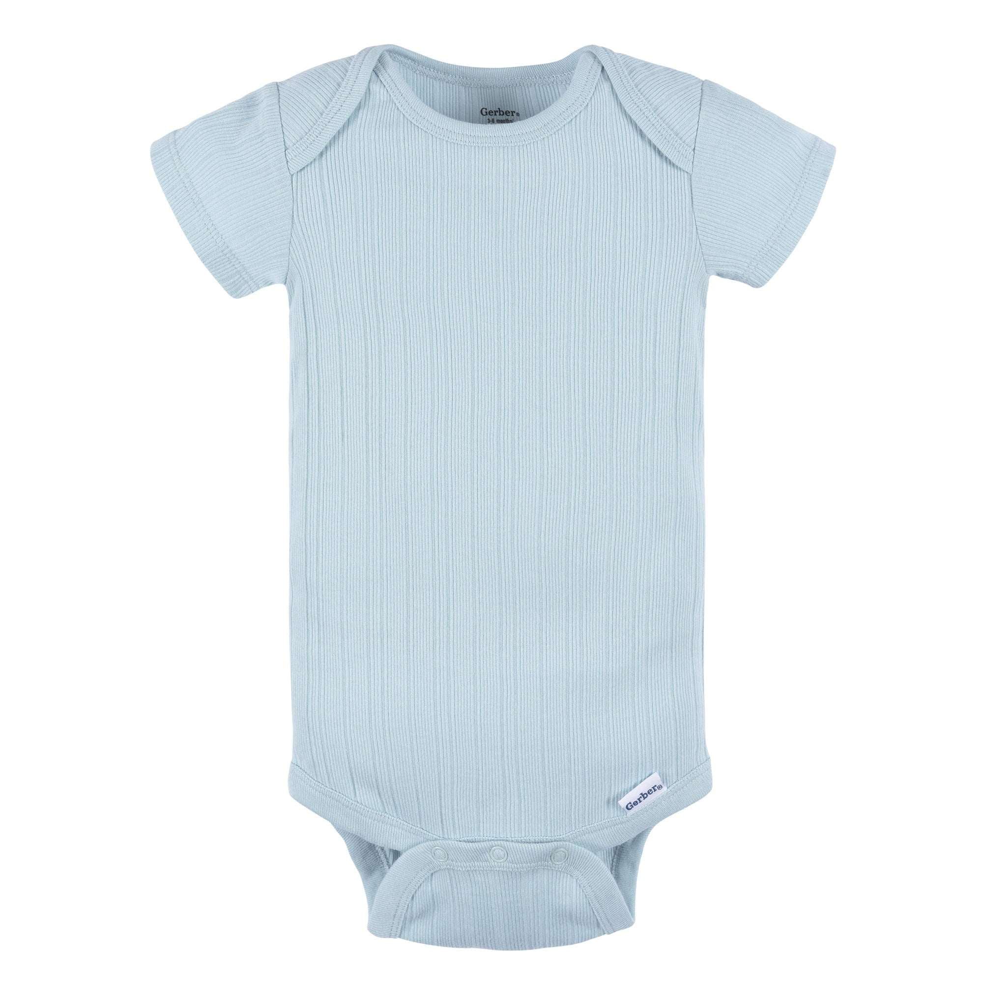 Gerber Baby Neutral Short Sleeve Onesies, 3-Pack