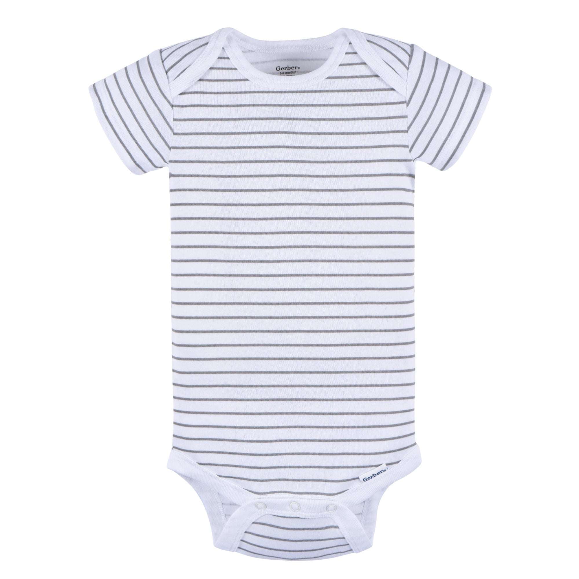 Gerber Baby Neutral Short Sleeve Onesies, 3-Pack