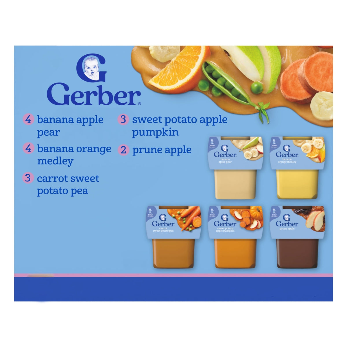 Gerber 2nd Foods Natural for Baby WonderFoods Baby Food, Variety Pack, 4 oz Tubs (32 Pack)
