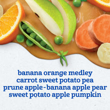 Gerber super blends purees flavor collage: banana orange medley and more