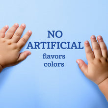 Baby food pouches with label text: no artificial flavors or colors