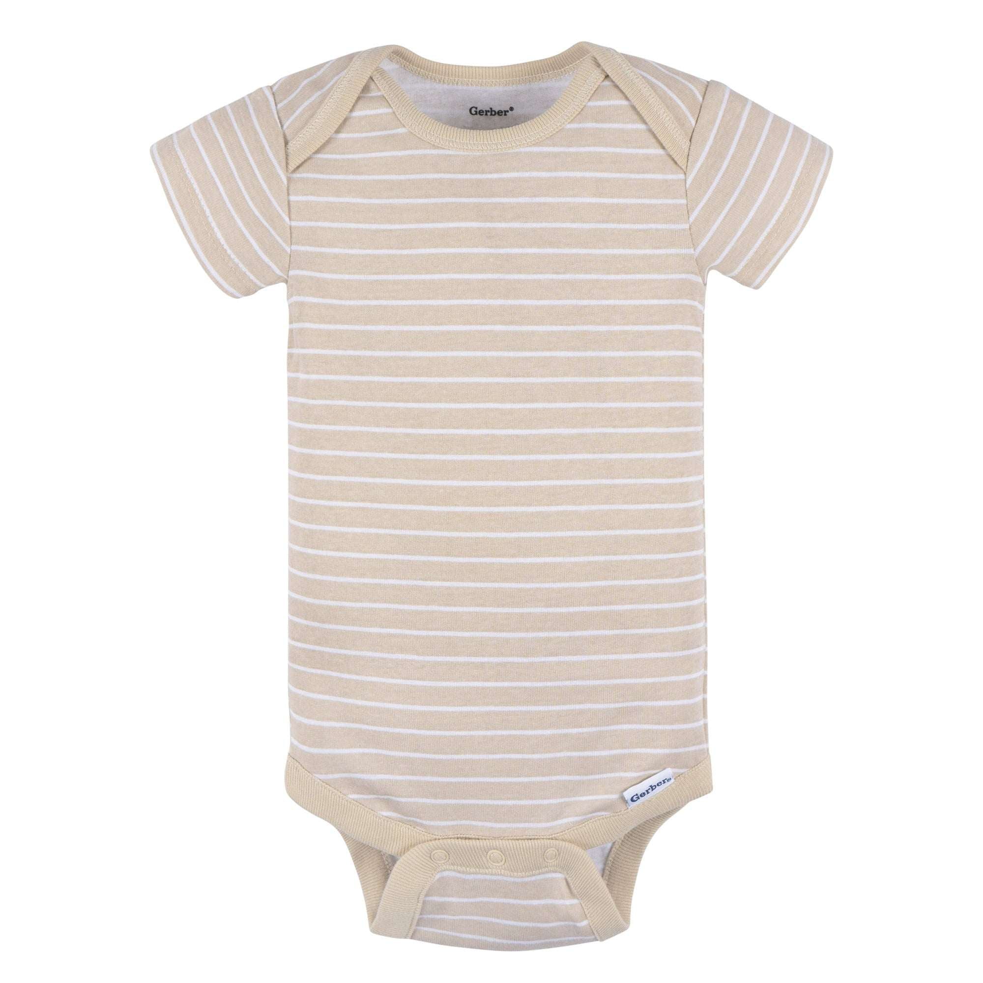 Gerber Baby Neutral Short Sleeve Onesies, 3-Pack