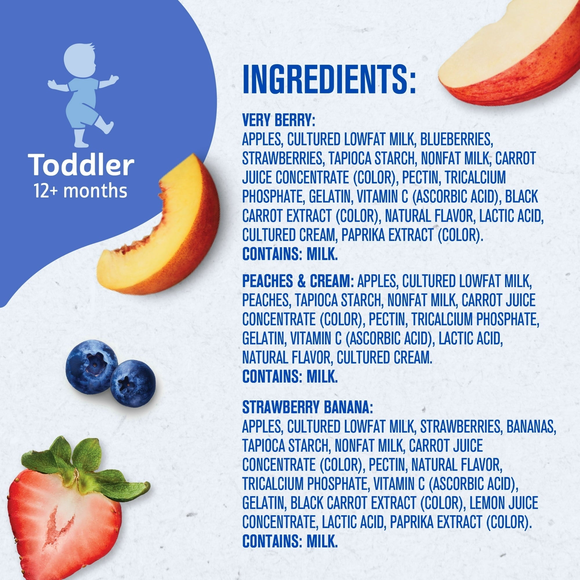 Gerber Fruit & Yogurt, Toddler Food Variety Pack, 3.5 oz Pouches (9 Pack)