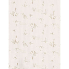 Cream fabric with fine botanical print of small grasses and leaves