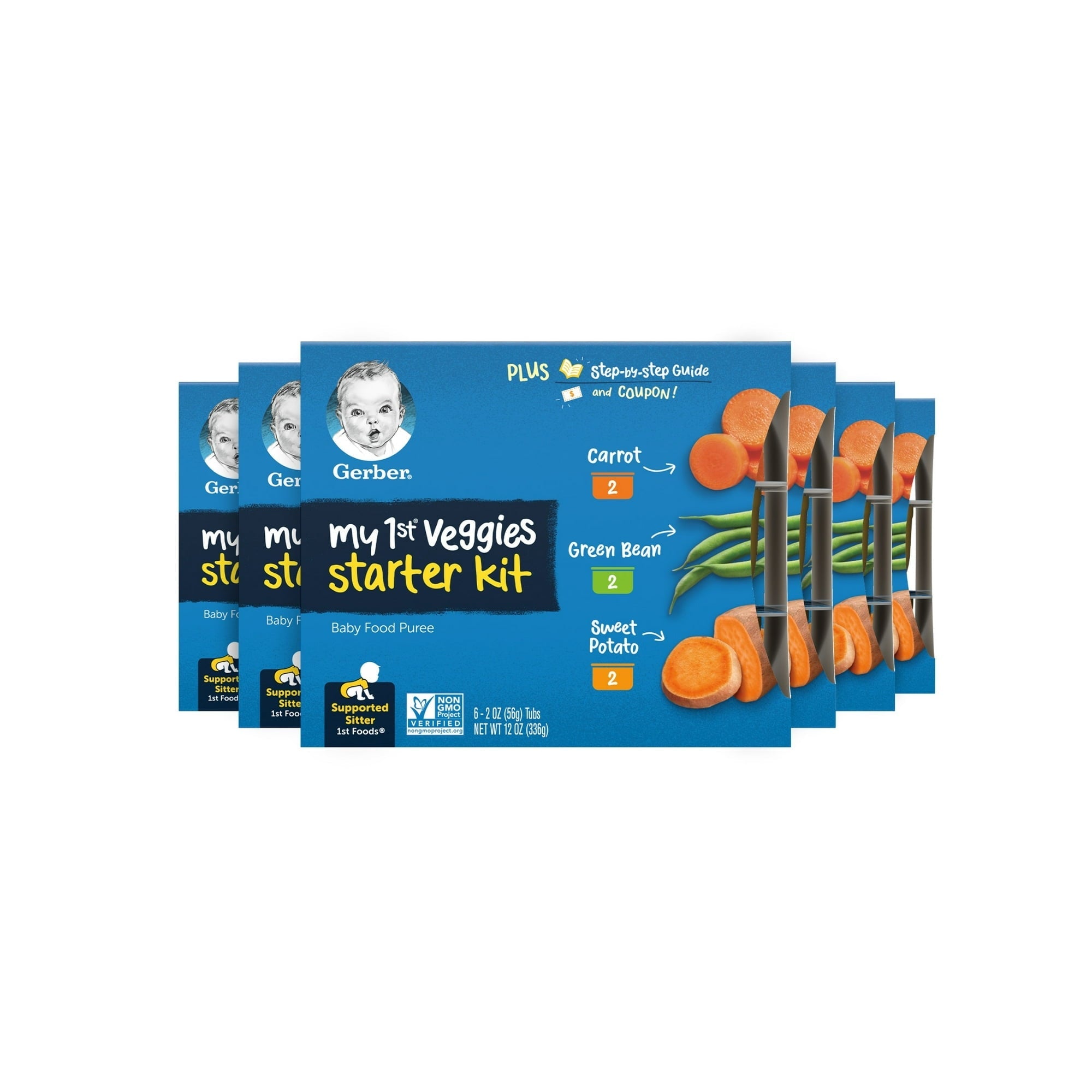 Gerber My 1st Veggies Starter Kit, Baby Food Puree, 2 oz Tubs, Variety (6 Pack)