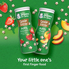 Gerber Organic Grain & Grow Cereal Puffs Variety Pack, Peach and Strawberry, 1.48 oz., 6 pk. - USA MEGA SHOP