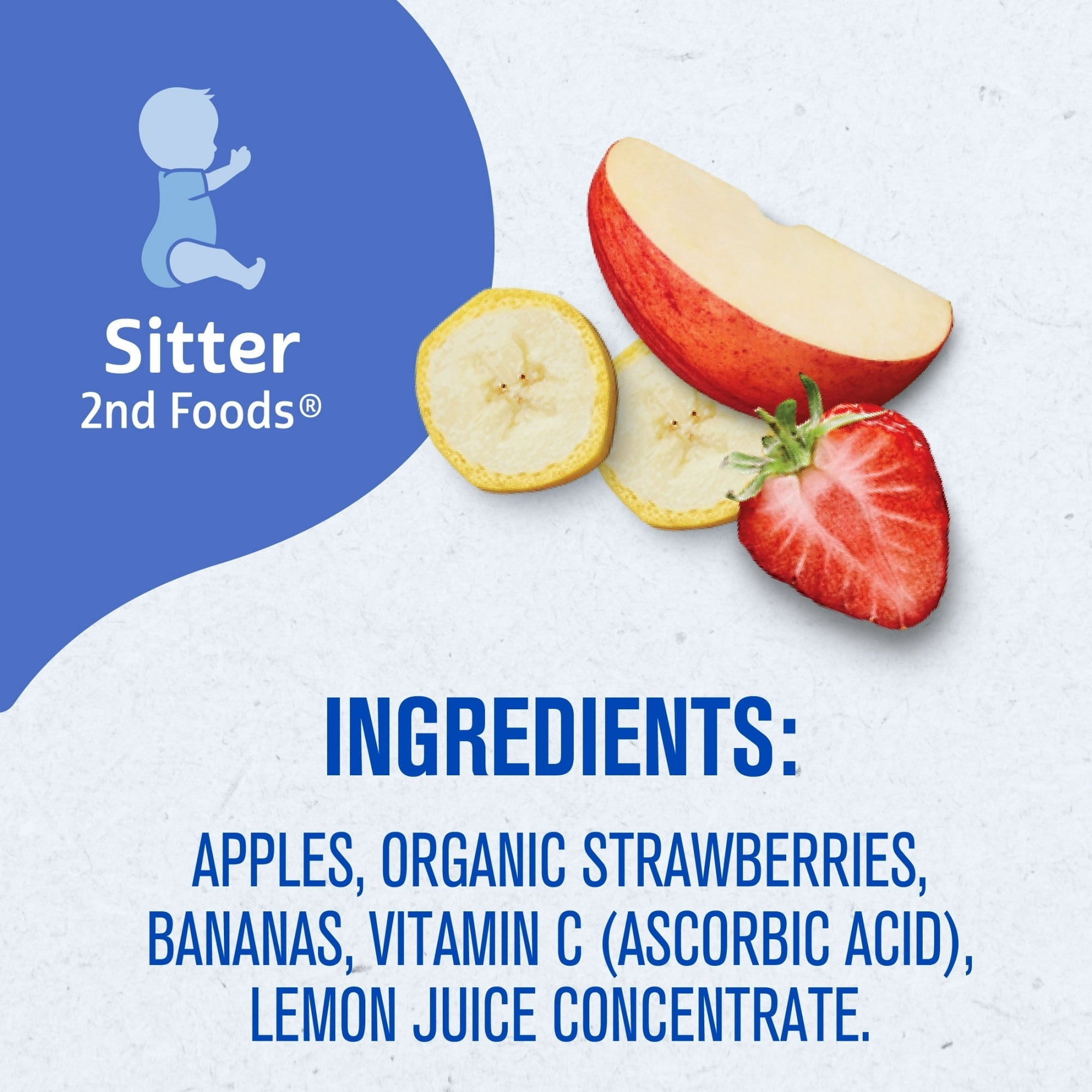 Gerber Stage 2 Baby Food, Apple Strawberry Banana Puree Tubs, Baby Puree, 2PK 8 oz