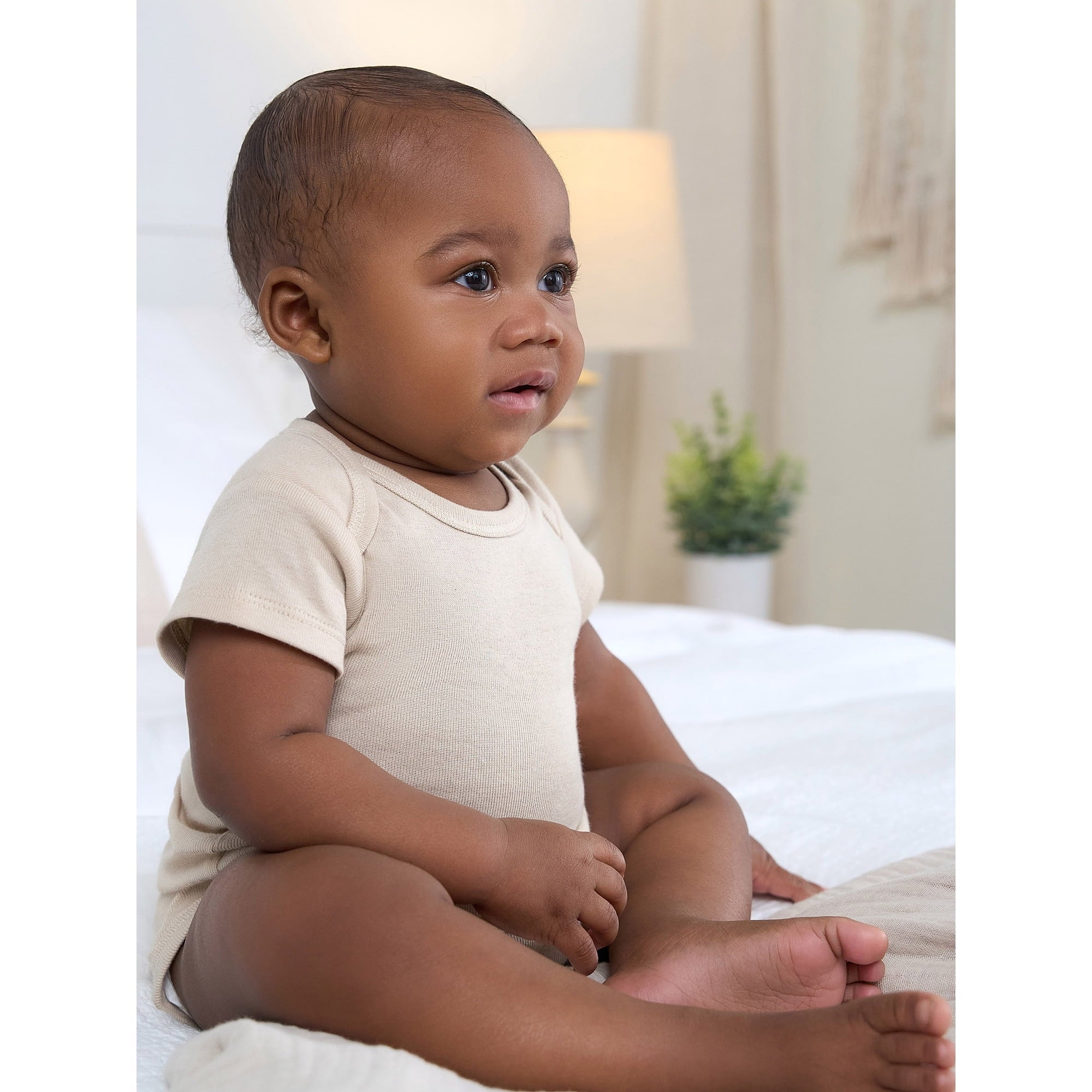 Gerber Baby Neutral Short Sleeve Onesies, 3-Pack