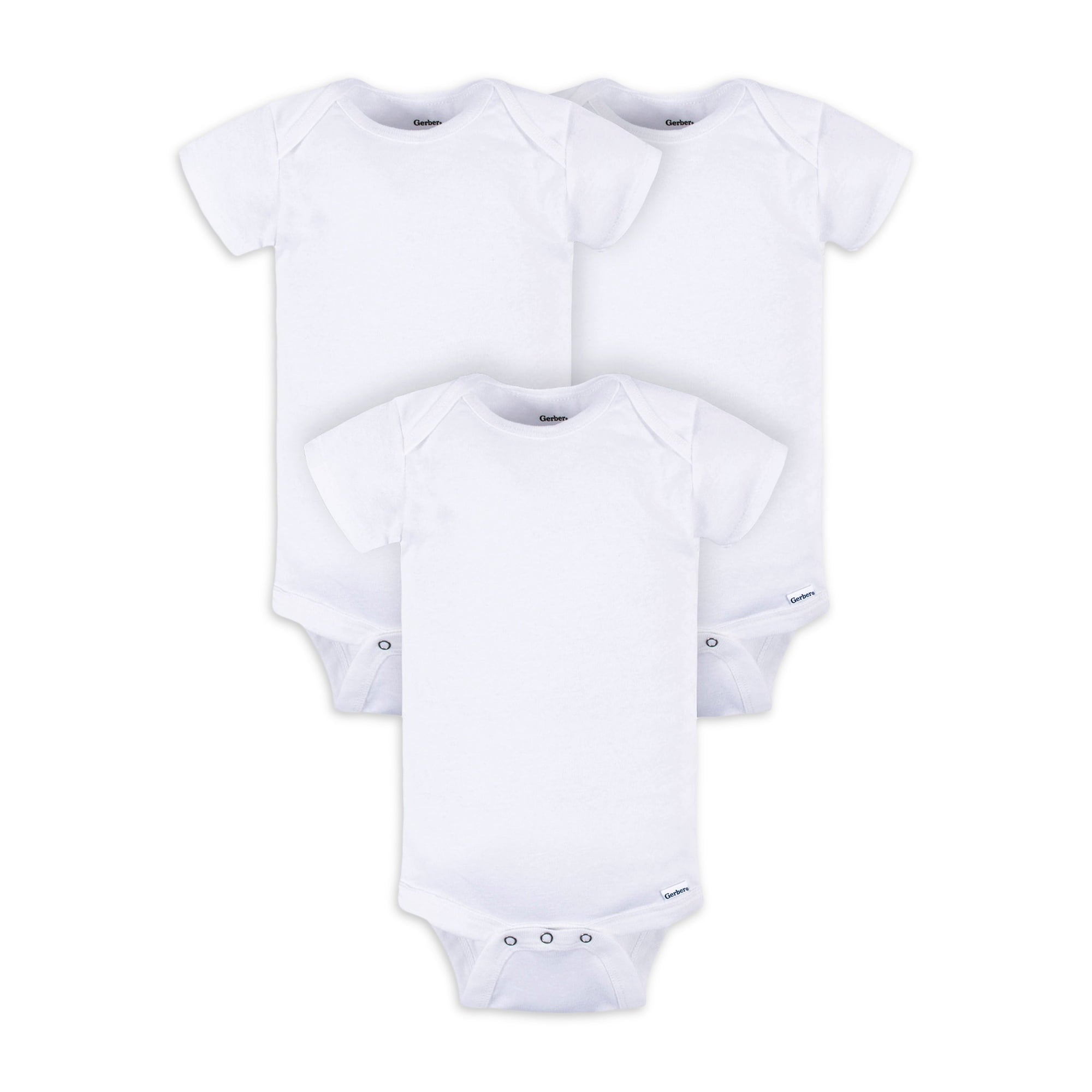 Gerber Baby Neutral Short Sleeve Onesies, 3-Pack
