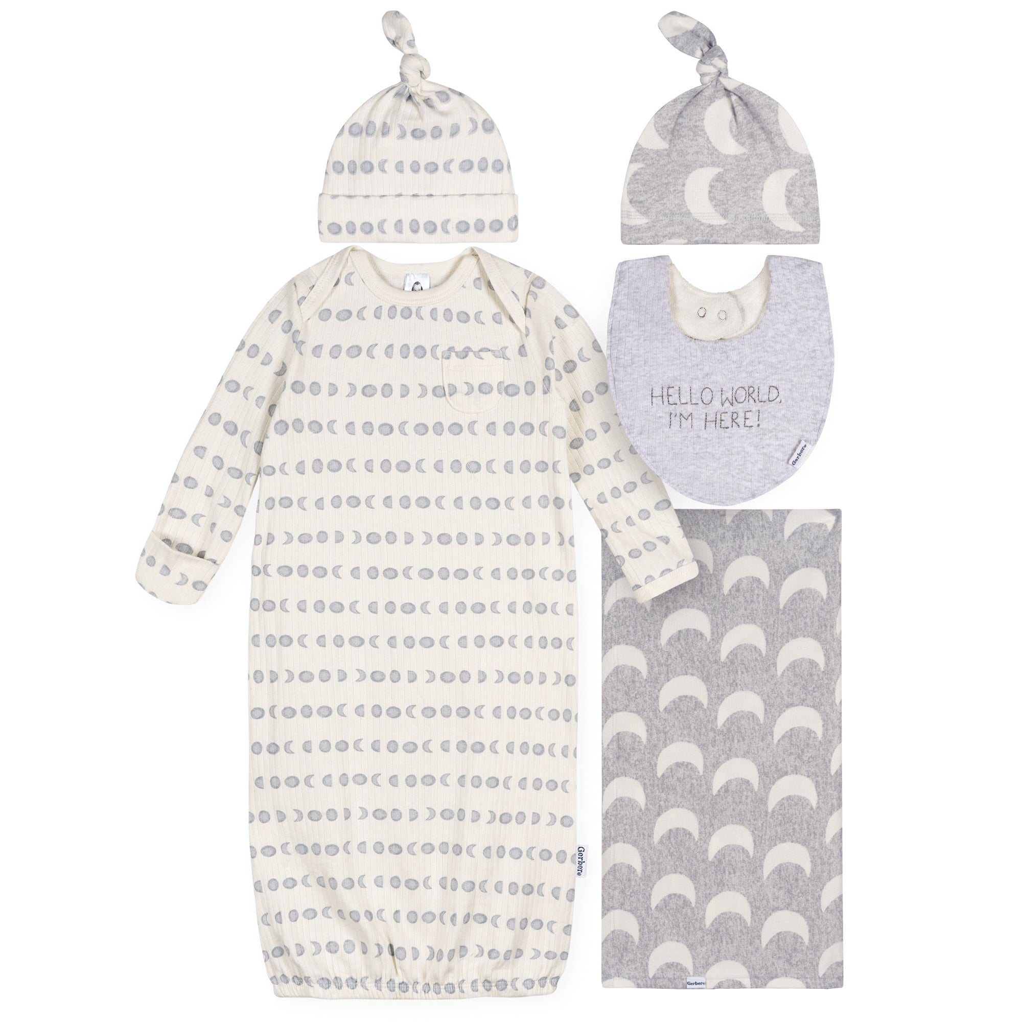 Gerber Gender Neutral 5-Piece Gift Set, Size 0-6 Months