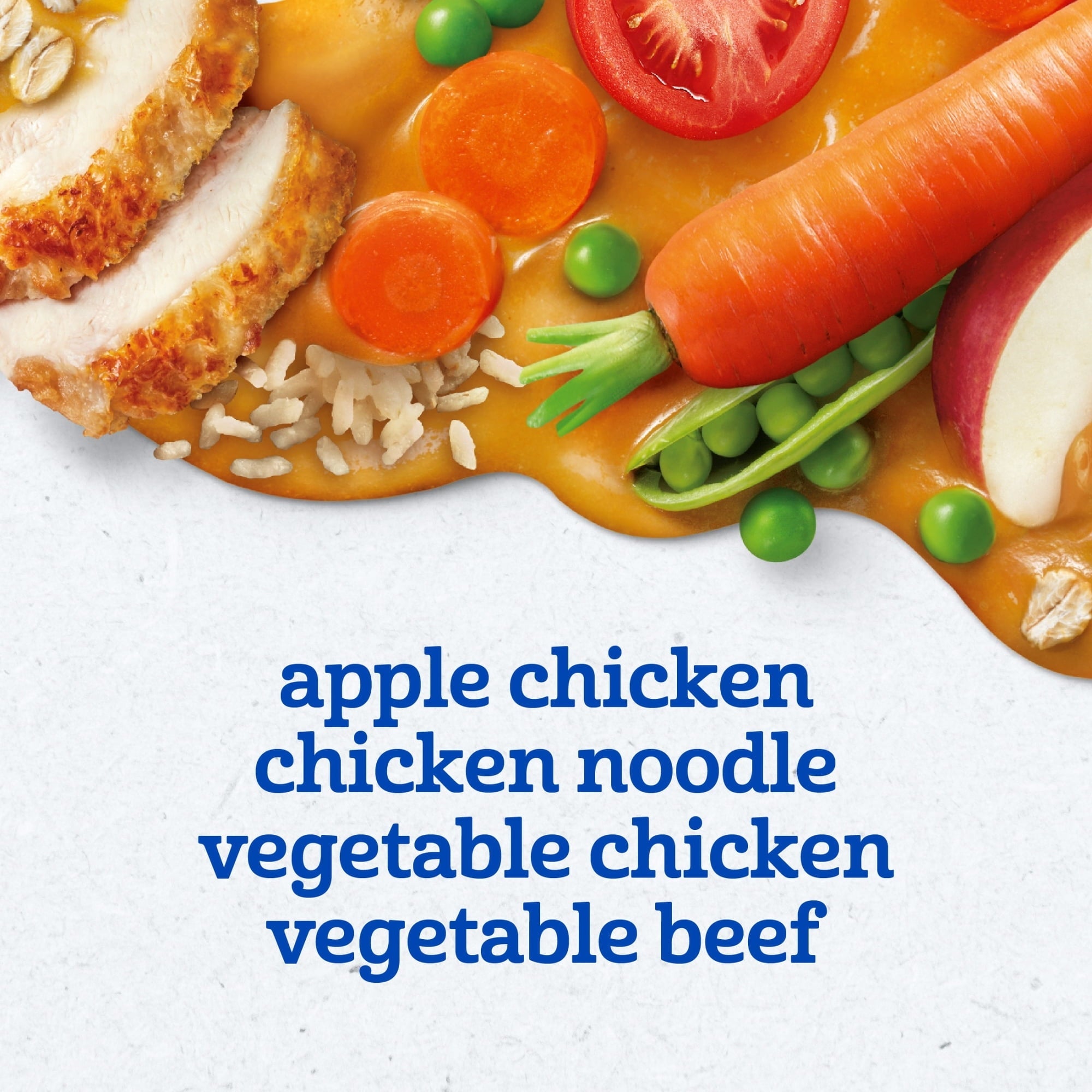 Gerber Stage 2 Baby Food, Meat & Vegetable Puree Meals, Variety Pack, 4 oz Tub (32 Pack)