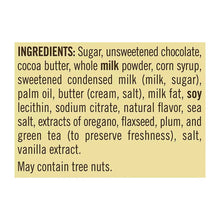 Chocolate assortment ingredients panel text and may contain tree nuts statement.