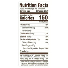 Nutrition facts panel for chocolate assortment, serving size 3 pieces