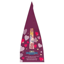 Chocolate assortment package back with product details and Ghirardelli logo strip