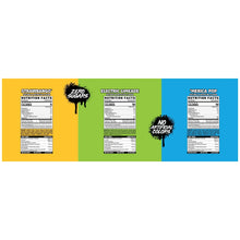 Energy drink variety pack box back with nutrition facts and ingredients panels