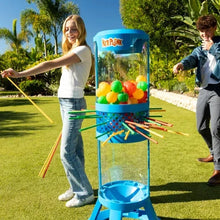 KerPlunk giant game outdoor with clear cylinder of colorful balls and blue base
