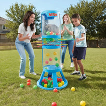 KerPlunk giant game with clear cylinder, colorful balls, blue base and multi-color sticks