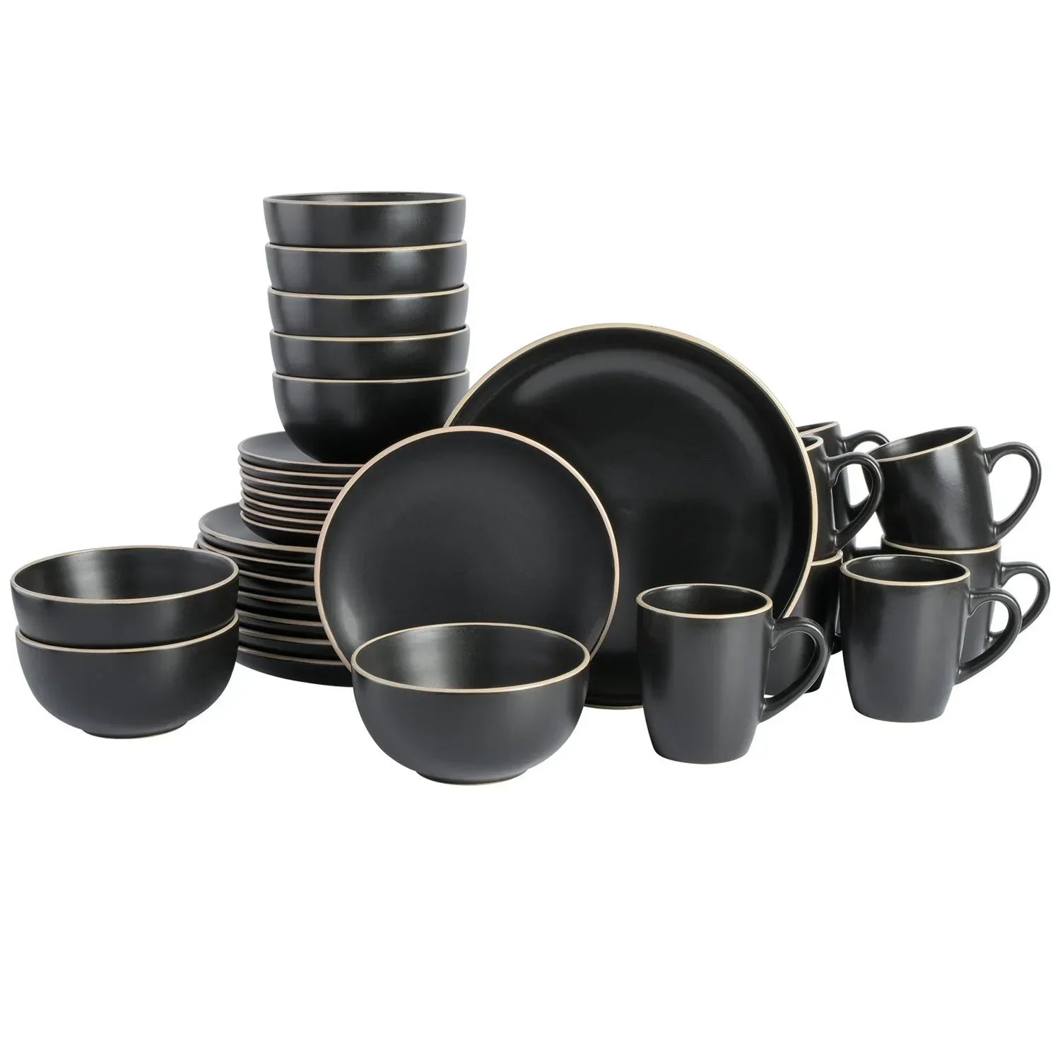 Gibson Home 32-Piece Everyday Essential Round Dinnerware Set, Service for 8