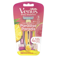 Gillette Venus Simply 3 Paradise disposable razor pack, 4-count