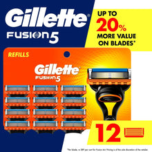Gillette Fusion5 razor with 12 cartridge refills