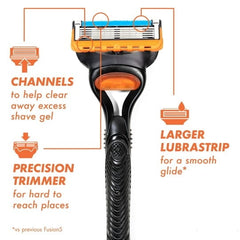 Gillette Fusion5 Manual Razor Bundle with 14 Blade Cartridge Refills