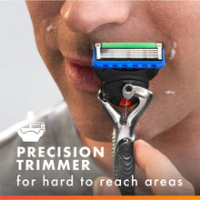 Gillette Fusion5 ProGlide razor trimming near the jaw and neck
