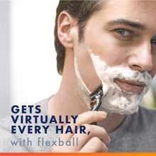 Gillette Fusion5 ProGlide razor shaving with white lather on face