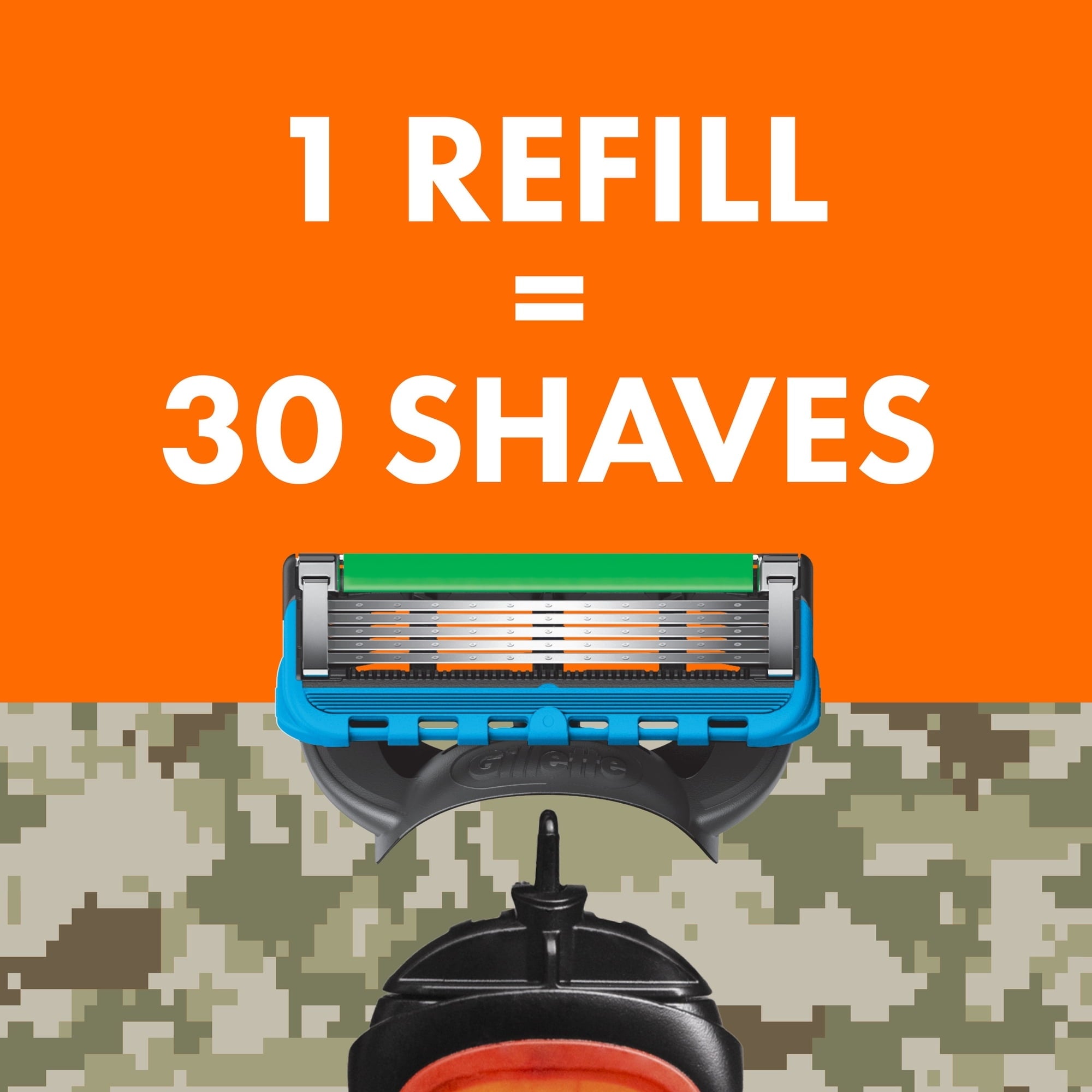 Gillette Fusion5 ProGlide Shaving Razor for Men, Salute to Service Edition, 1 Handle, 6 Blade Refills