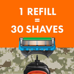 Gillette Fusion5 ProGlide Shaving Razor for Men, Salute to Service Edition, 1 Handle, 6 Blade Refills