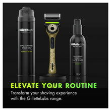 Gillette Labs men's manual razor with exfoliating bar and skincare bottles, set