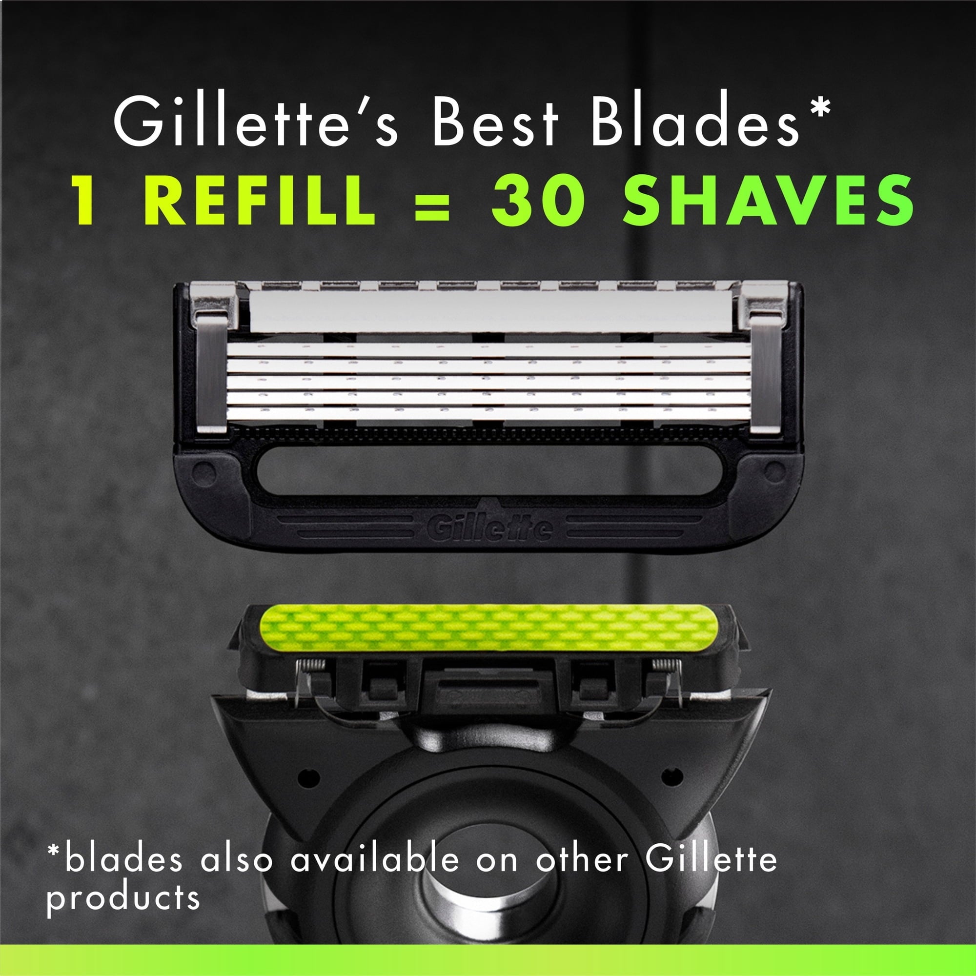 Gillette Labs Men's Razor Blade Refills with Exfoliating Bar, Green, 9 Refills