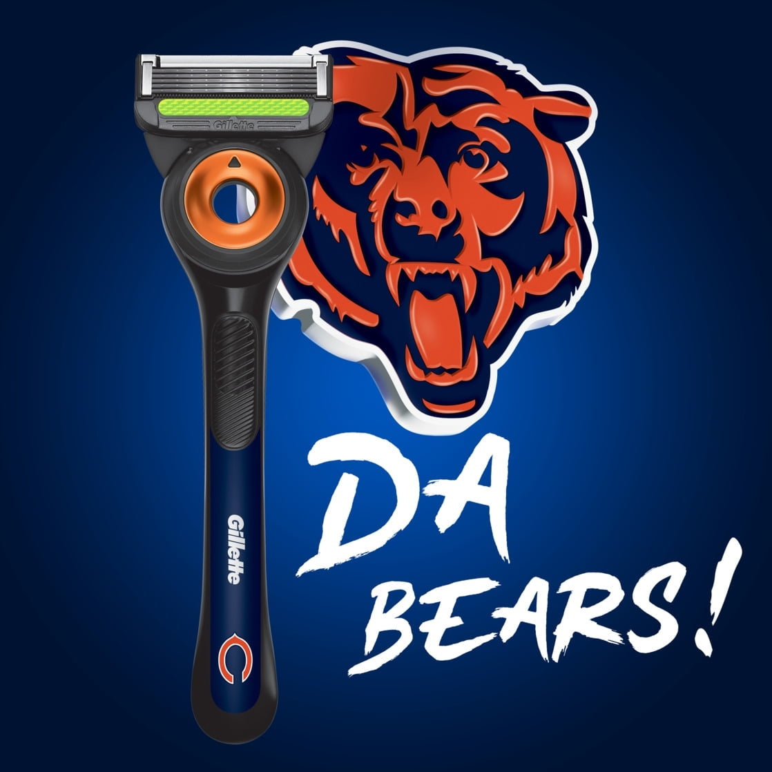 Gillette Labs Official Bears Licensed Razor for Men, 1 Handle, 4 Blade Refills, with Magnetic Stand, Perfect for Game Day Grooming, Gillette Labs with Exfoliating Bar